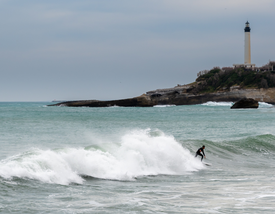 surfer on french coast