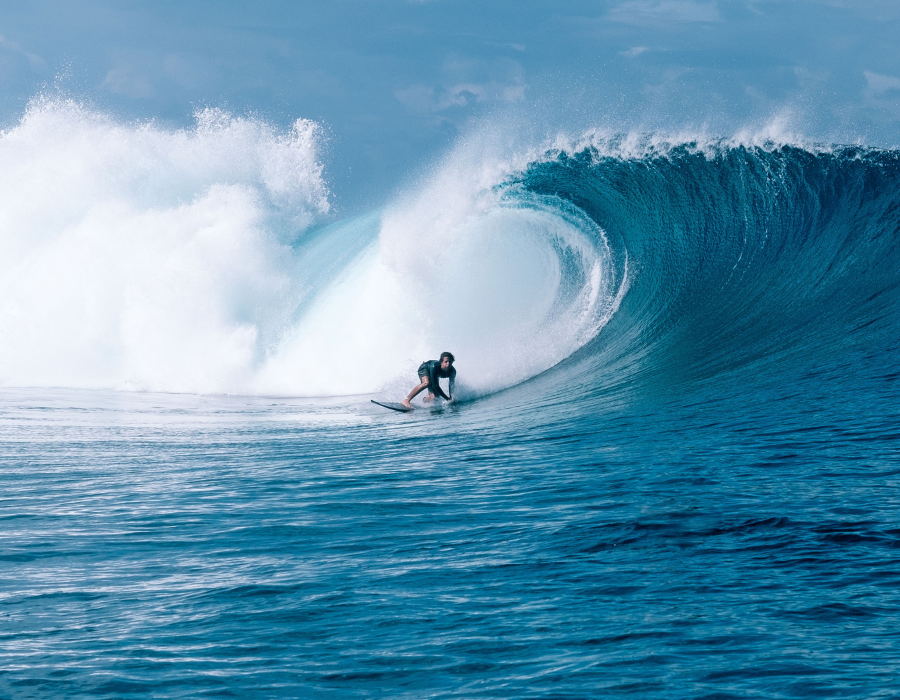 surfing in Tahiti