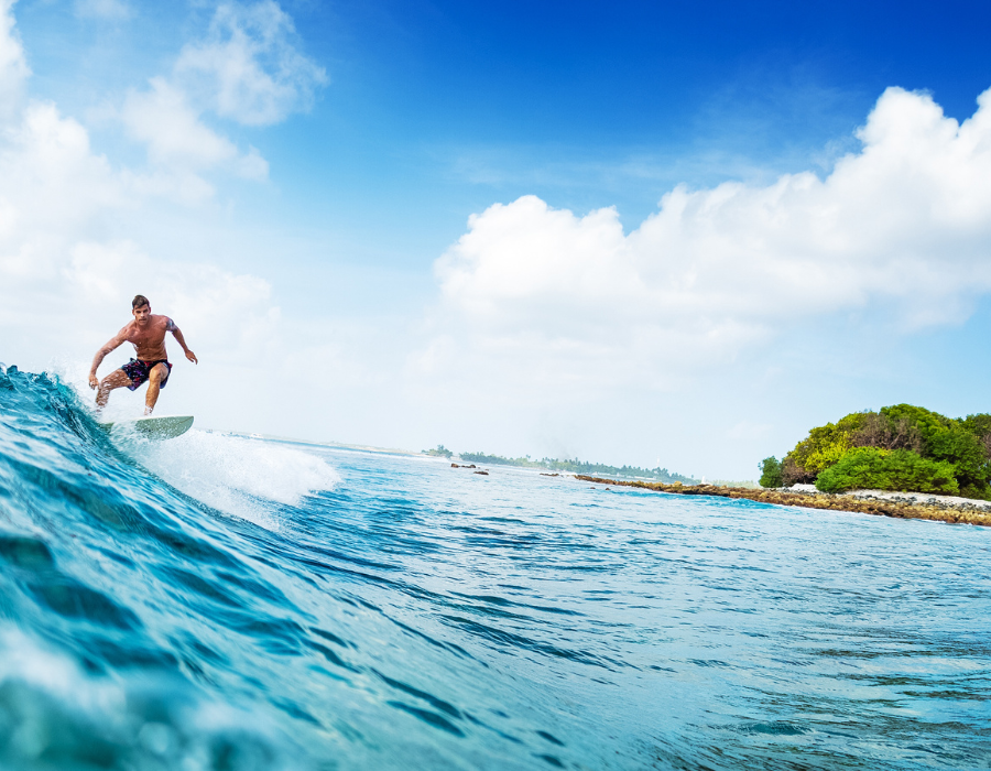 man surfing in nature