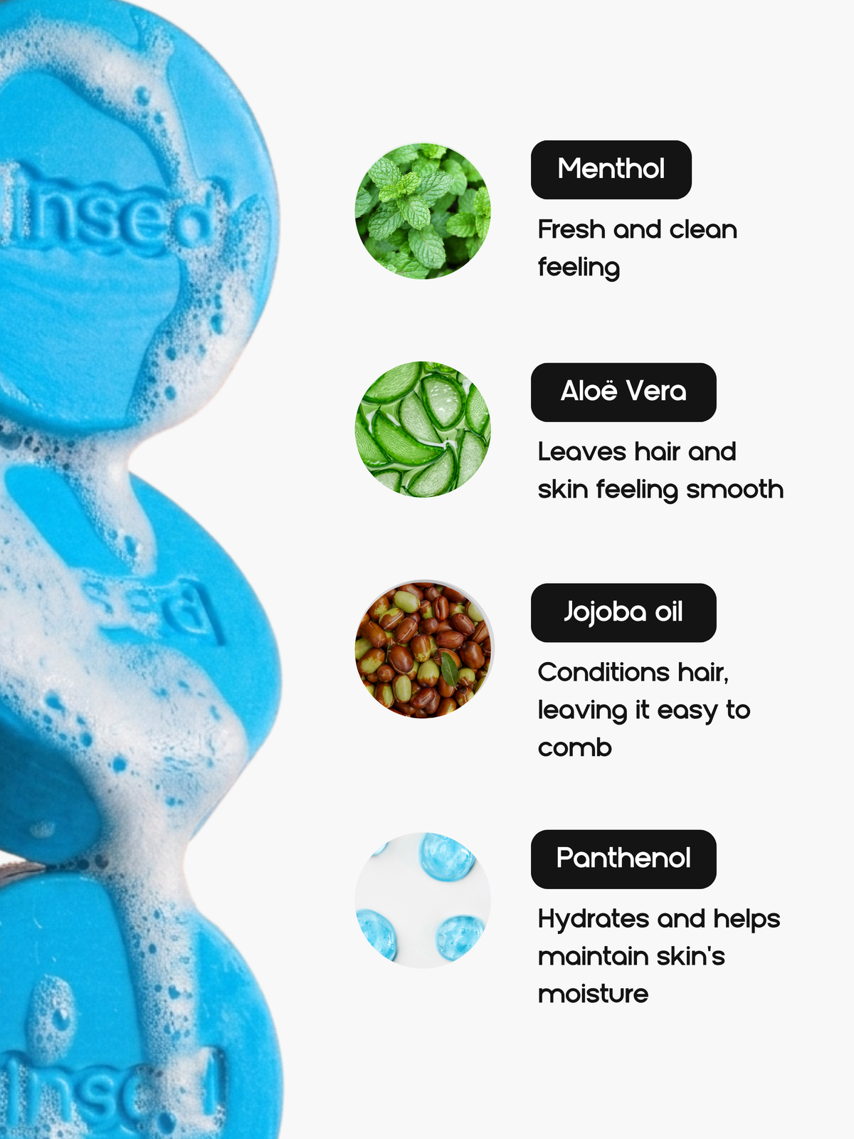 Wichtigste Inhaltsstoffe von Minty Cactus: Menthol, Aloe Vera, Jojobaöl und Vitamin B5